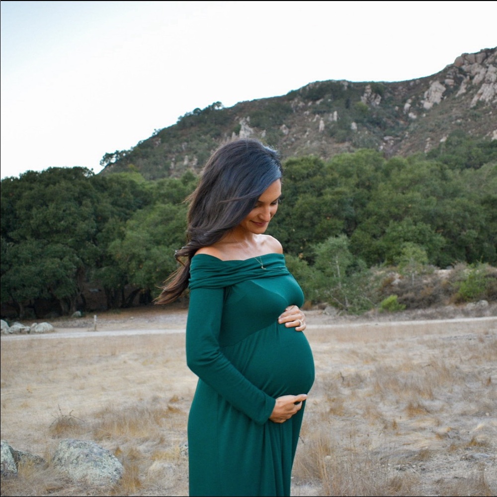 Green Motherhood Maternity Maxi Dress